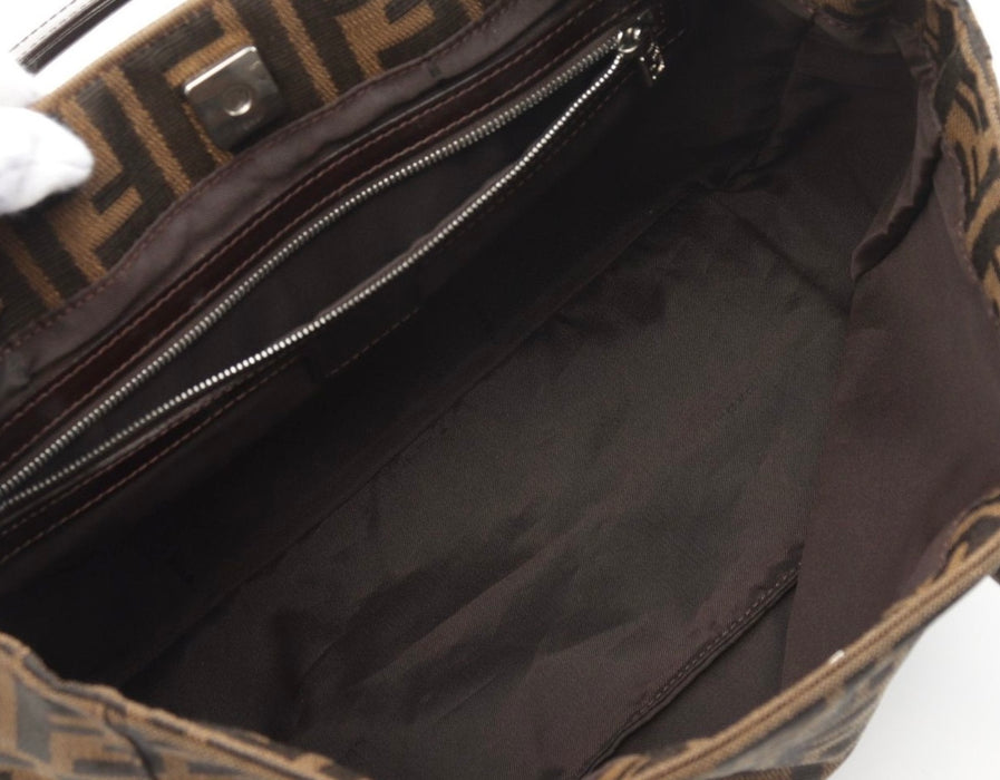 Fendi Vintage FF Handle Tote Zucca Canvas Small