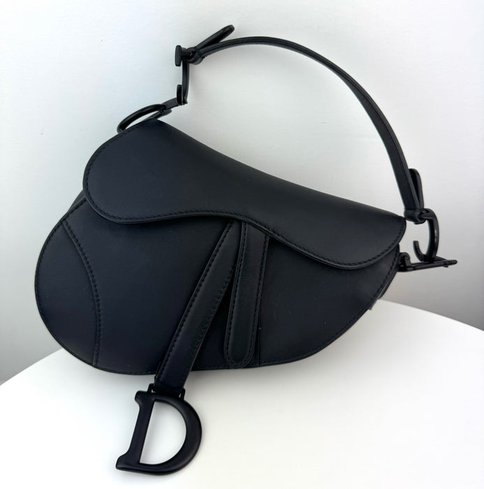 Dior Ultra Matte Mini Saddle Black Ultramatte CalfskinBag