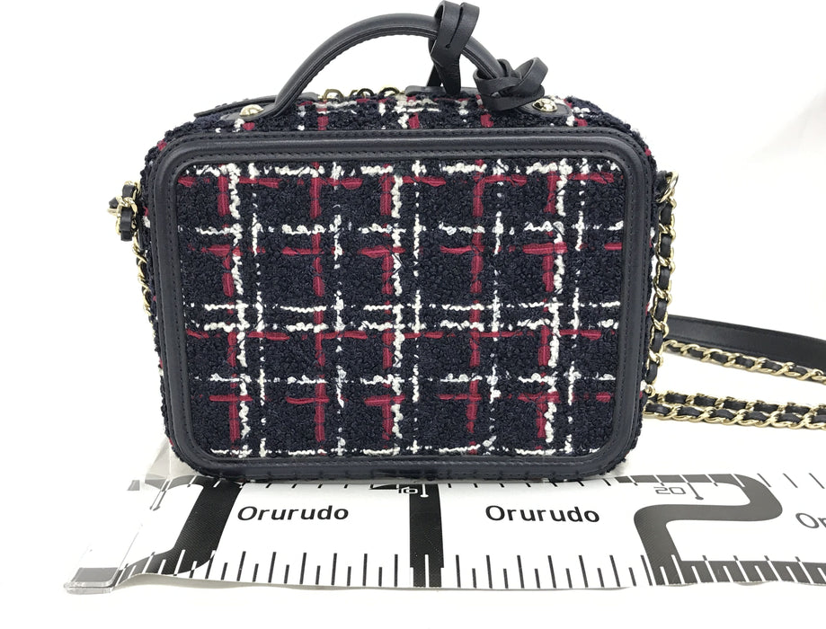 Chanel Quilted  Filigree Small Vanity Tweed Shoulder Bag