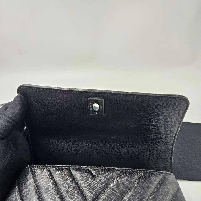 Chanel Chevron Small Caviar  Coco Top Handle Flap bag