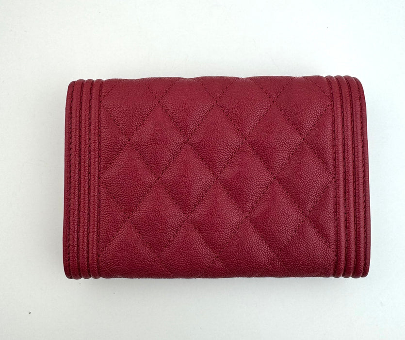 Chanel Caviar Quilted Medium Boy Flap Wallet