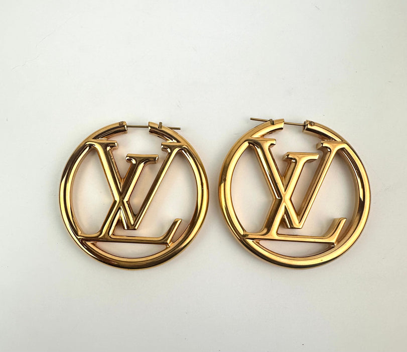 Louis Vuitton Louise Hoop Earrings in Gold