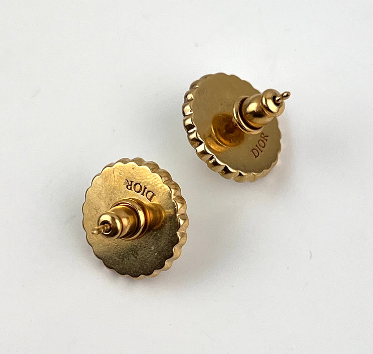 Dior Petit CD Baroque Stud Earrings