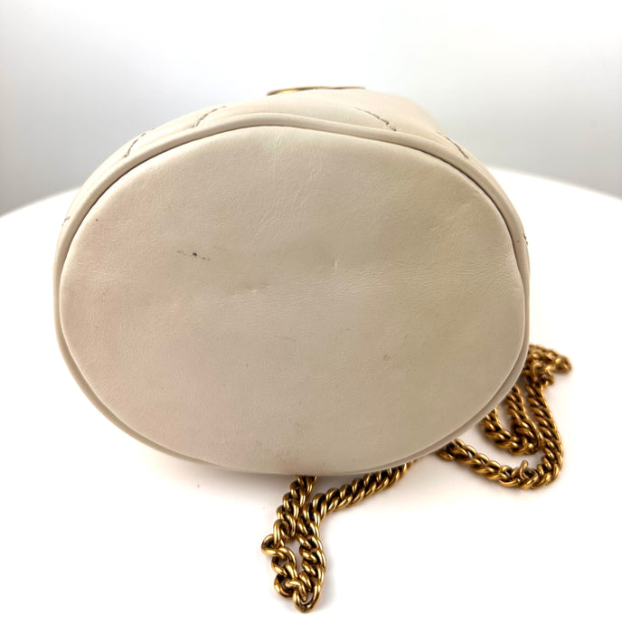 Gucci GG Marmont Mini Bucket Bag in Ivory