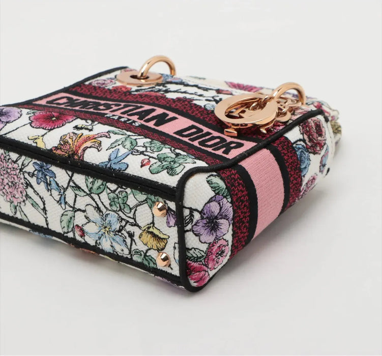 Dior Mini Lady D-Lite bag in white canvas