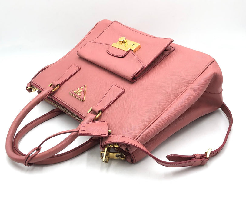 Prada Pink Saffiano Lux Galleria Tote Bag