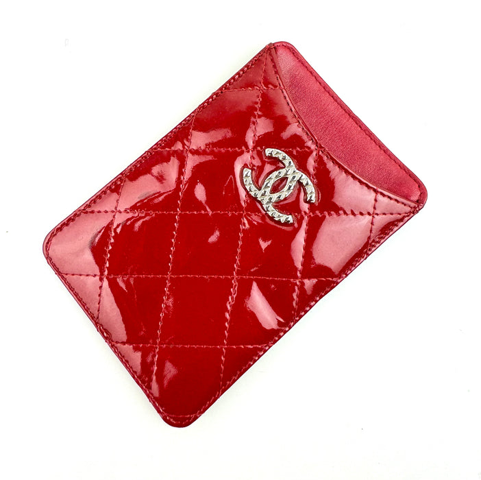 Chanel Red Patent Leather Card Holder