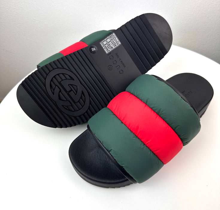 Gucci Padded Web Slide Sandals