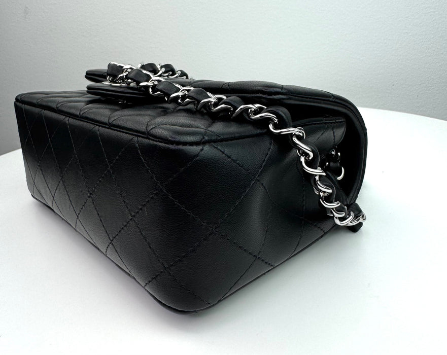 Chanel Classic Mini Flap Bag in Black with Silver hardware