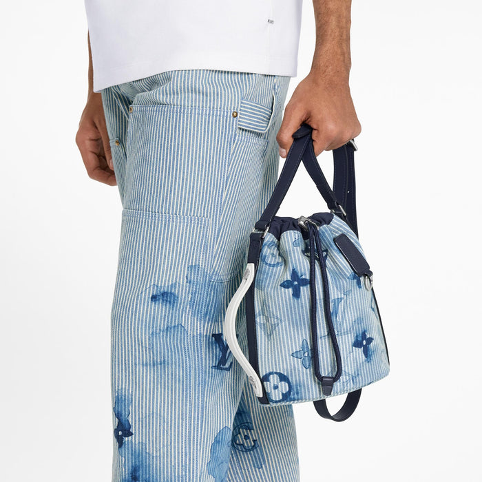 Louis Vuitton Sac Marin Bag Limited Edition Monogram Watercolor Stripes Denim BB bucket bag