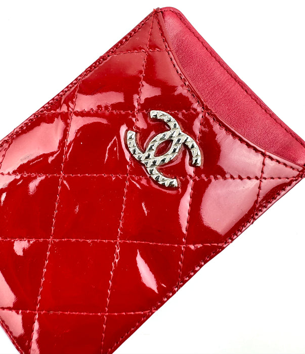 Chanel Red Patent Leather Card Holder