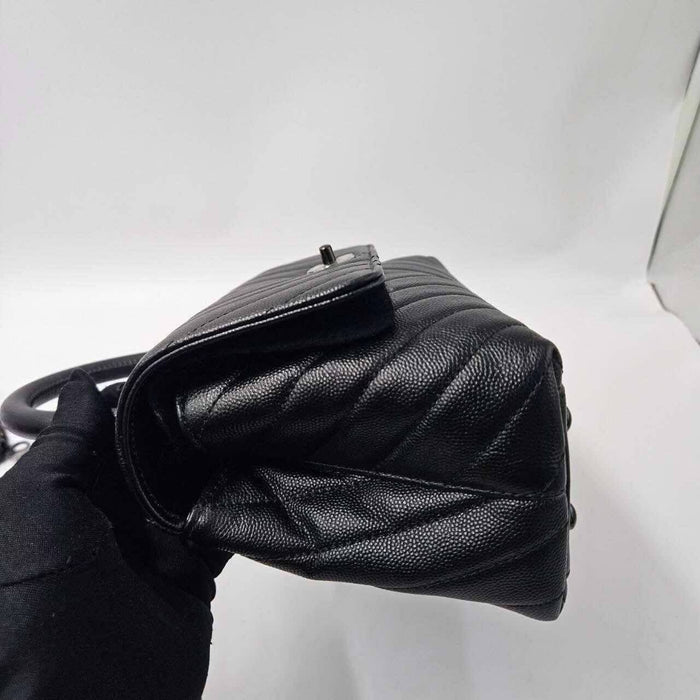 Chanel Chevron Small Caviar  Coco Top Handle Flap bag
