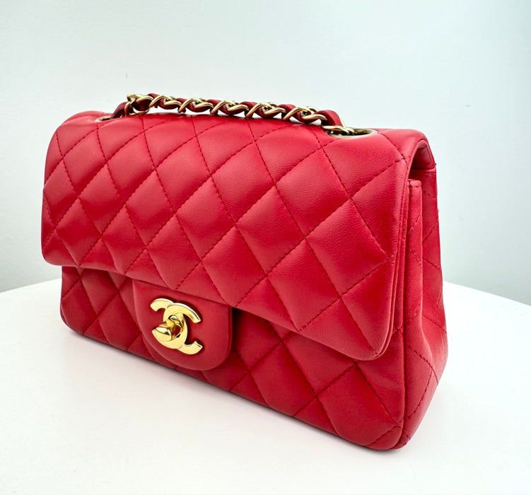 Chanel Classic Mini Flap Bag in Red