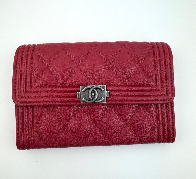 Chanel Caviar Quilted Medium Boy Flap Wallet