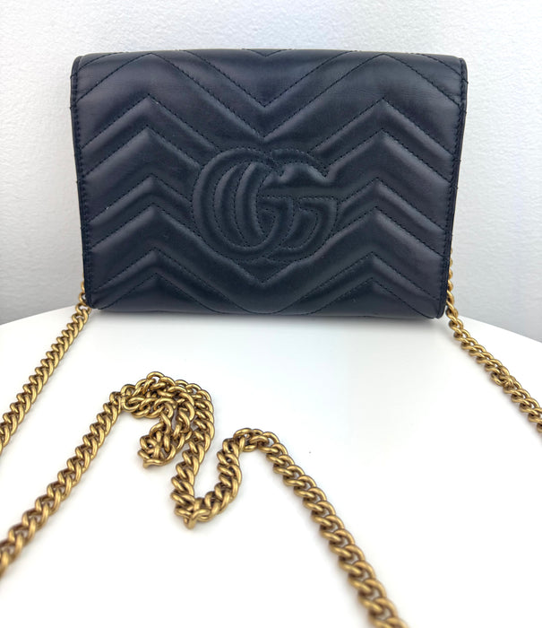 Gucci Gg Marmont Matelasse Mini Chain Bag