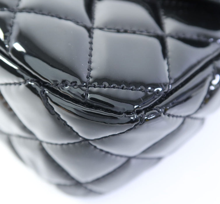 Chanel Black Quilted Patent Leather Coco De Toi Heart Square  Flap Bag