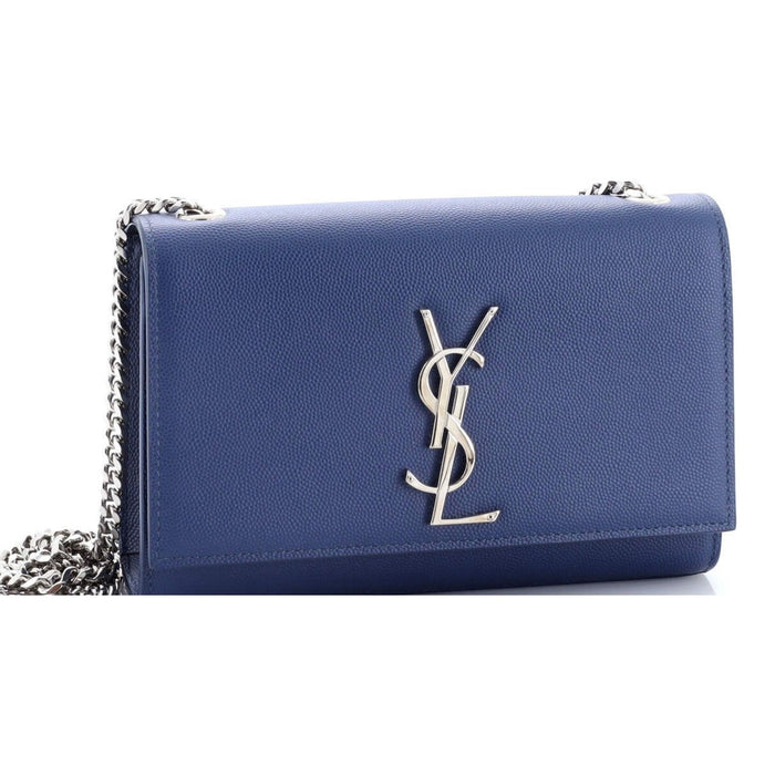 Saint Laurent Kate Small Grain De Poudre Shoulder Bag on Chain