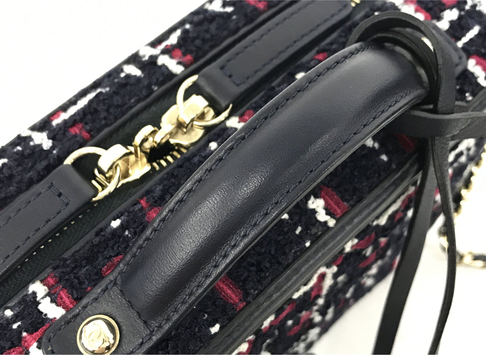 Chanel Quilted  Filigree Small Vanity Tweed Shoulder Bag