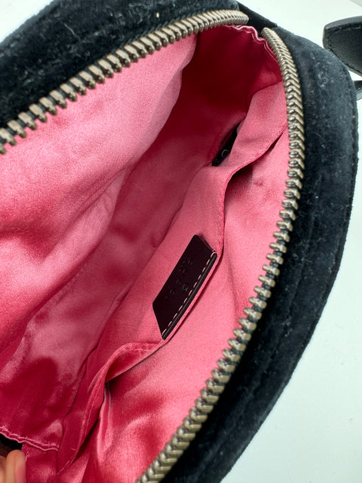 Gucci Marmont Small Velvet Belt Bag in Black