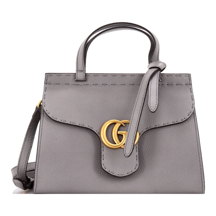 Gucci Calfskin GG Marmont Top Handle Bag