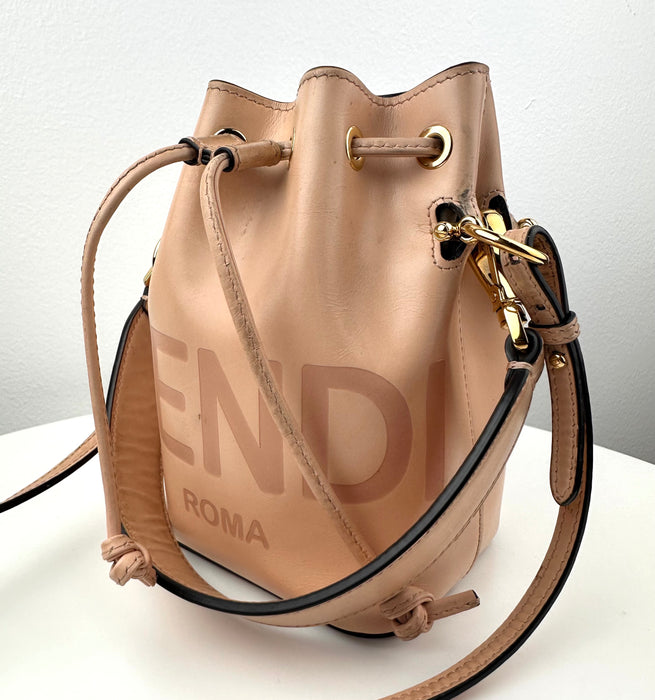 Fendi Mon Tresor Pale Pink Leather Mini Bucket Bag