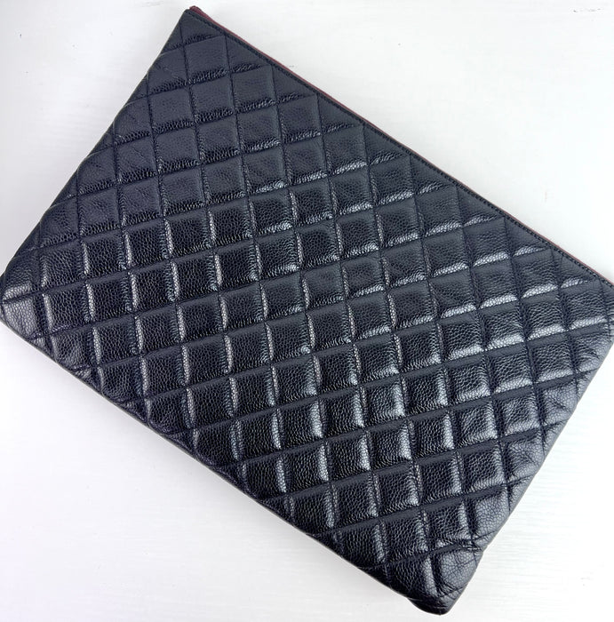 Chanel large O-Case Pouch Caviar Leather