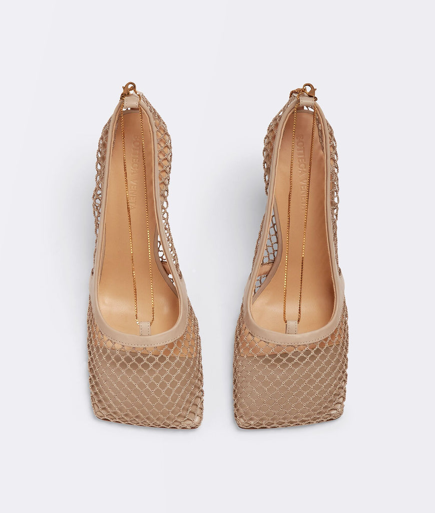 Bottega Veneta Mesh High Heel Sandal in Nude — LSC INC