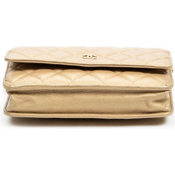Chanel Flap Wallet On Chain Quilted Caviar Leather