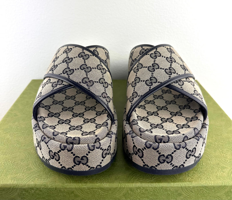 Gucci GG Slide Sandal Navy