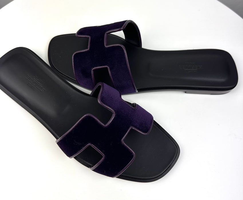 Hermes Oran Sandals in Velvet