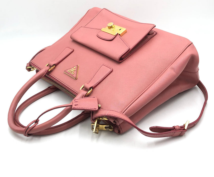 Prada Pink Saffiano Lux Galleria Tote Bag