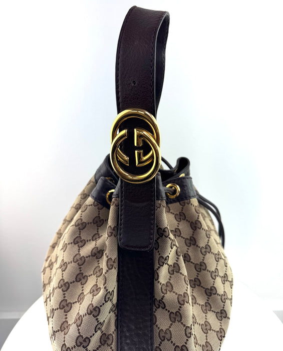 Gucci Interlocking Drawstring hobo bag