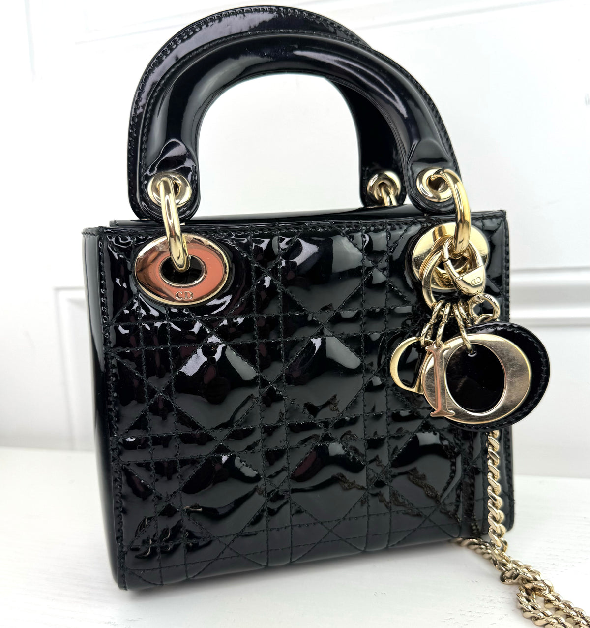 Lady dior mini patent deals