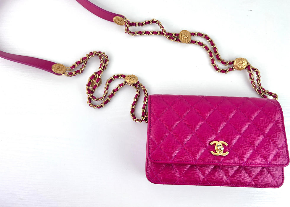 Chanel Chain bag Dark Pink with Gold hardware