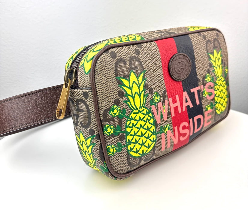 Gucci Pineapple Print GG Supreme Belt Bag