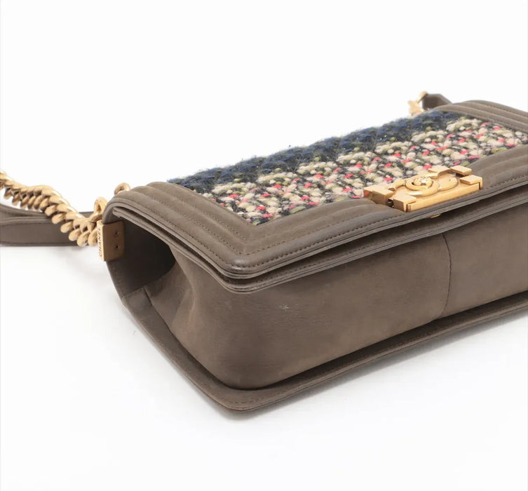 Chanel Boy Flap Bag Quilted Tweed Medium