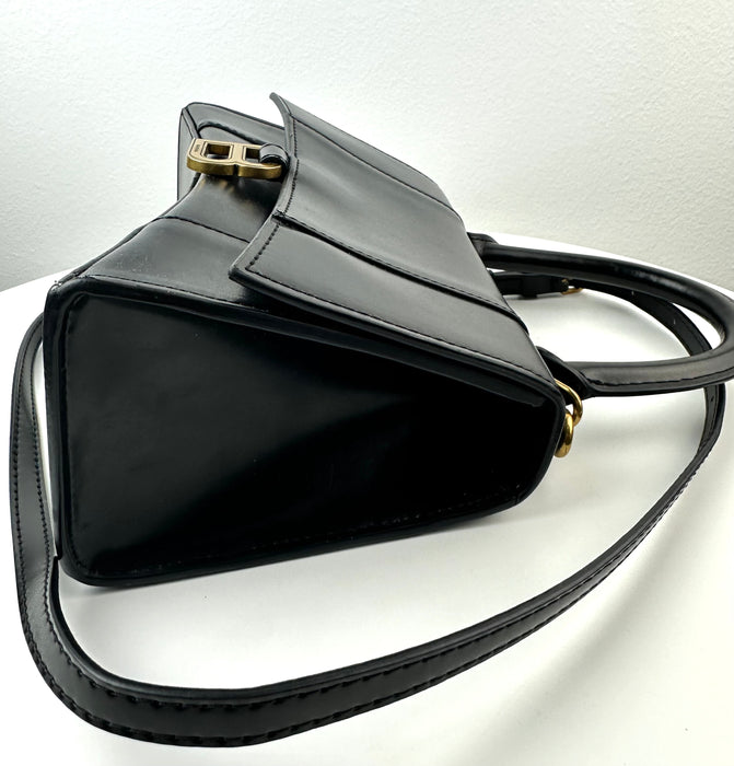 Balenciaga Hourglass Small Top Handle Bag in Black