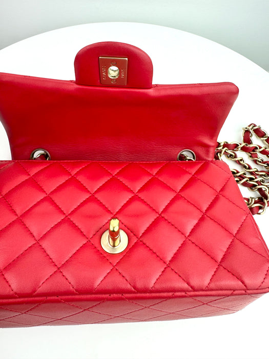 Chanel Classic Mini Flap Bag in Red