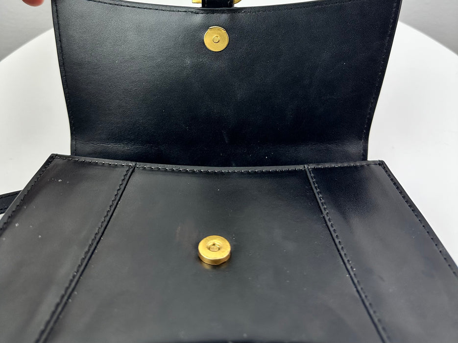 Balenciaga Hourglass Small Top Handle Bag in Black