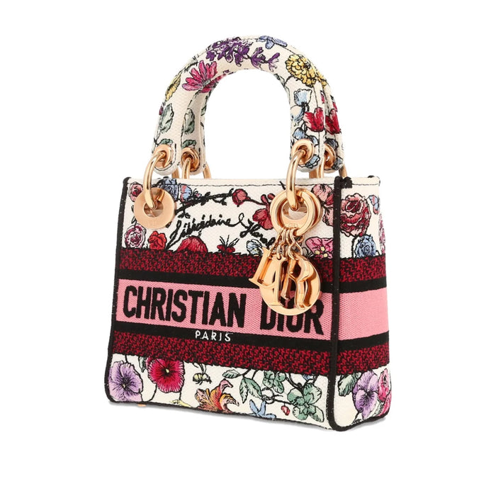 Dior Mini Lady D-Lite bag in white canvas