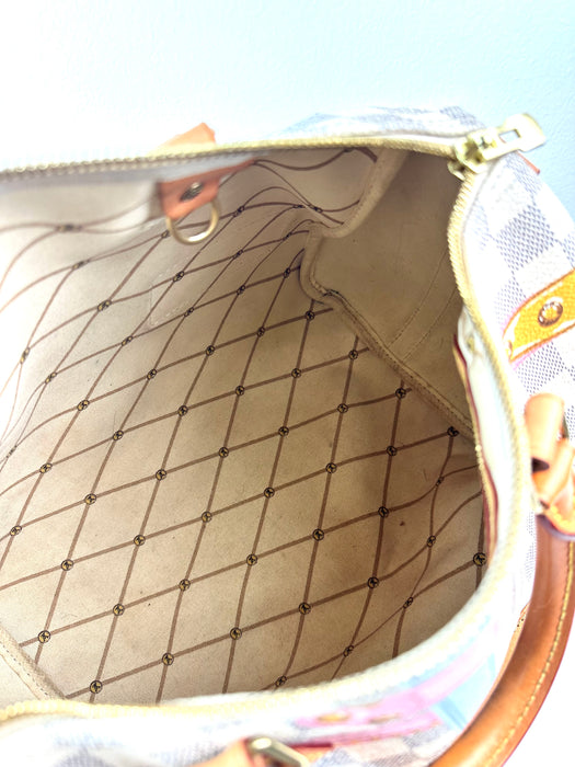 Louis Vuitton Damier Azur Summer Trunks Speedy Bandouliere 30