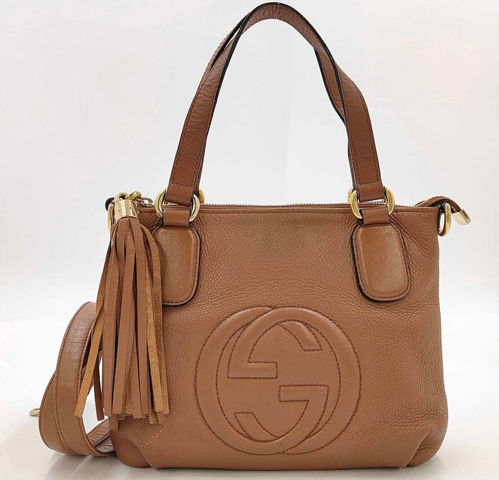 Gucci Soho Convertible Top Handle Bag Leather Small