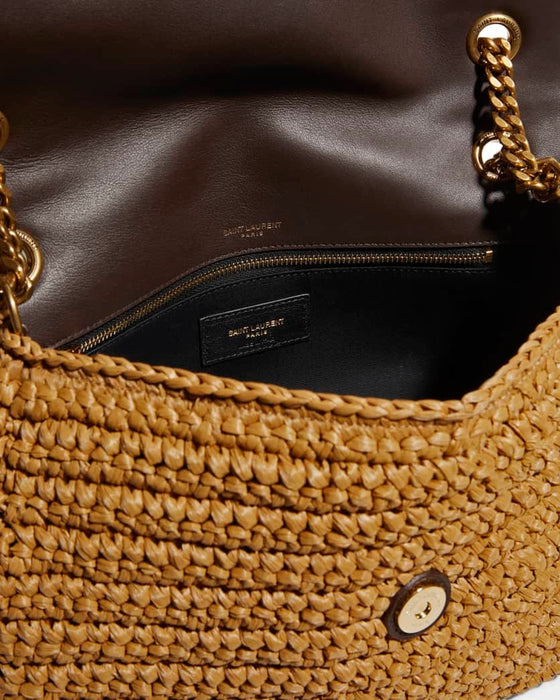 Saint Laurent Raffia Medium Niki Chain Bag