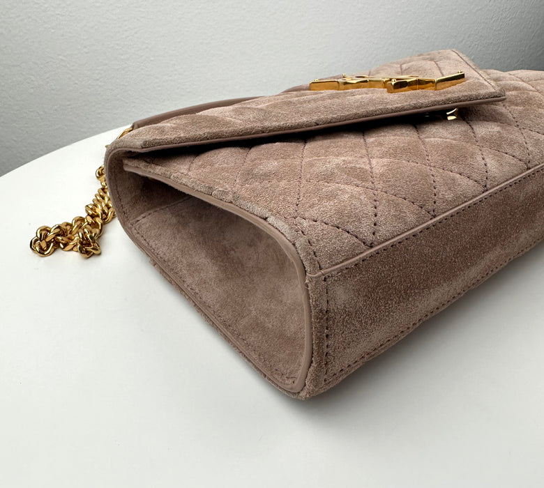 Saint Laurent Envelope Triquilt Small Shoulder bag in Suede