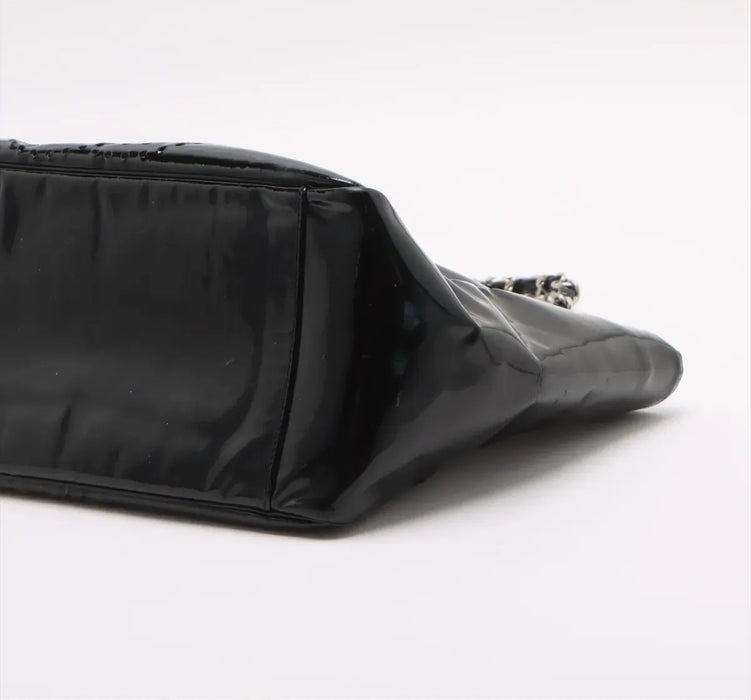 Chanel Perforated CC Logo Patent Leather Chain Handle Tote