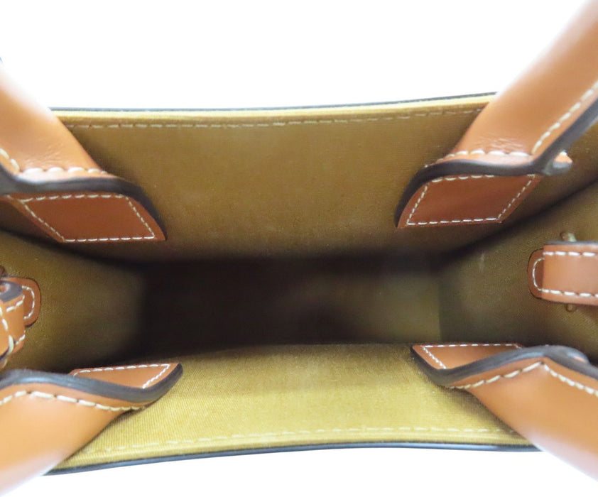 Celine Mini Vertical Cabas in Triomphe Canvas and Calfskin