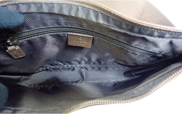 Gucci Gg Canvas Leather Shoulder Bag Beige