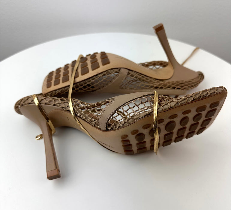 Bottega Veneta Mesh High Heel Sandal in Nude