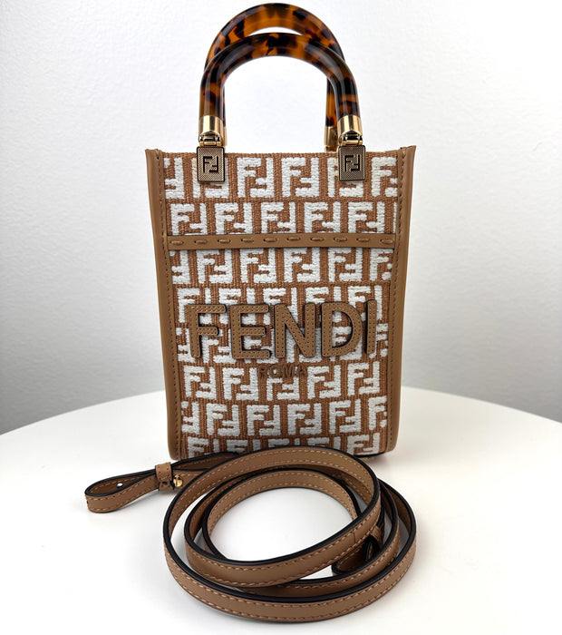 Fendi Mini Sunshine Shopper Raffia bag