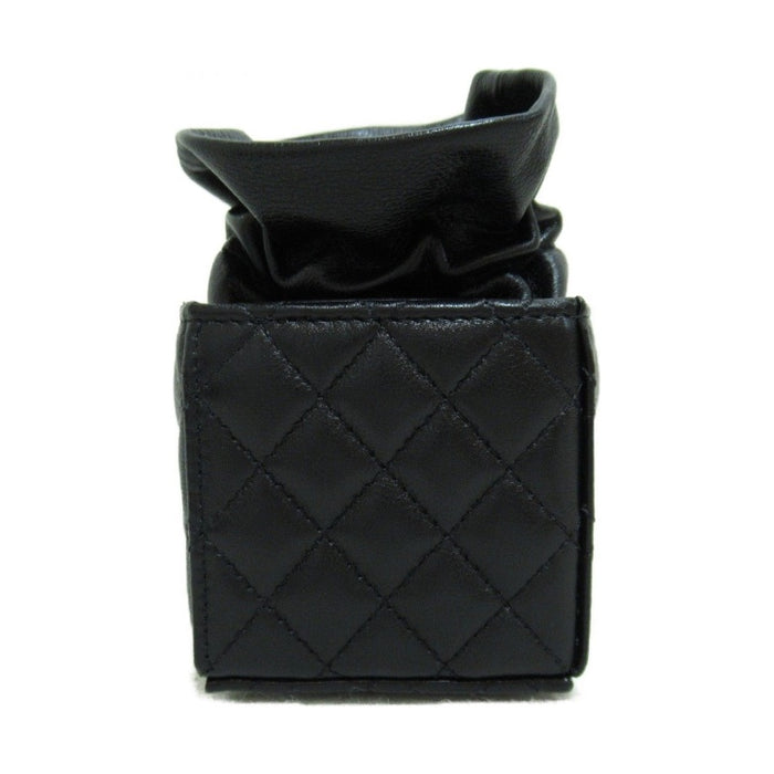 Chanel Black Quilted Leather Micro Drawstring CC Bucket Bag